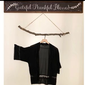 Lightweight, short sleeve, sheer cardigan